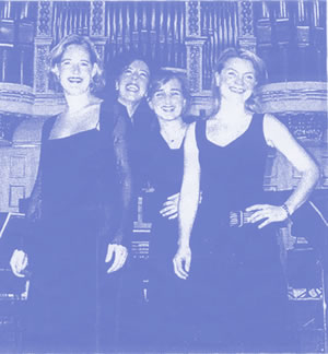 Das Constanze-Quartett aus Salzburg mit Daniela Galler, Claudia Kugi, Eva Sollak und Susanne Mueller spielt in Dorfen in Oberbayern